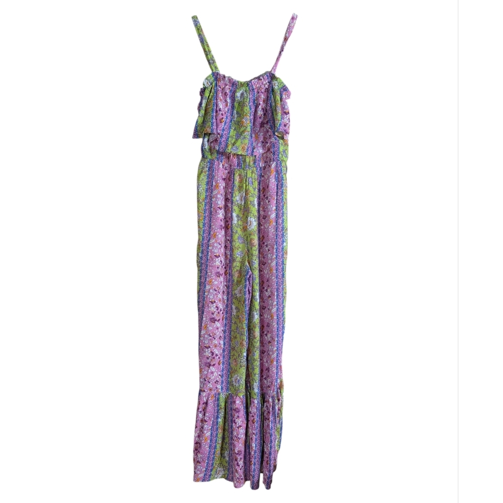 Easel Los Angeles Boho Floral Stripe Jumpsuit, Removable Straps, Festival Small - Picture 3 of 11